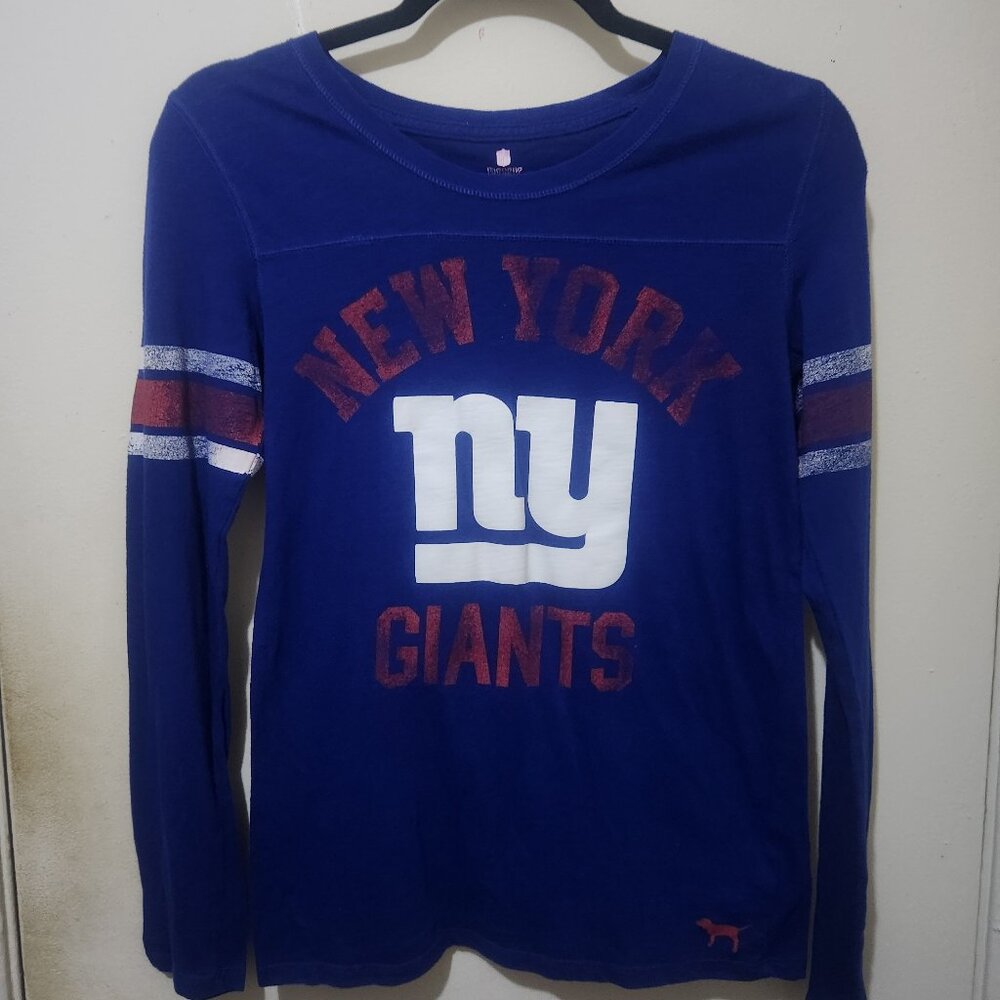 Pink Victoria's Secret NY Giants Long Sleeve Tee Multi Color Size Medium Final